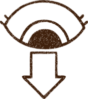 oog naar beneden houtskool tekening png