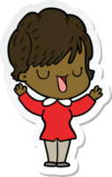 sticker of a cartoon woman talking png