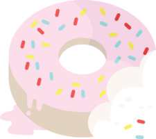 mordido escarchado rosquilla gráfico ilustración icono png