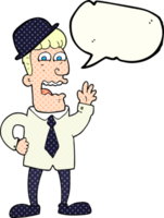 hand drawn comic book speech bubble cartoon businessman png