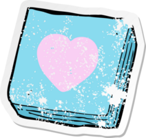 retro distressed sticker of a cartoon love heart notes pad png