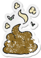 retro distressed sticker of a cartoon gross poop png