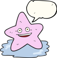 hand drawn speech bubble cartoon starfish png