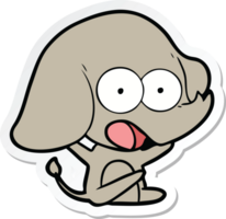 sticker van een schattige cartoonolifant png