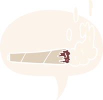 desenho animado maconha articulação com discurso bolha dentro retro estilo png