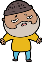 cartoon worried man with beard png