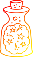 warm gradient line drawing of a cartoon magic potion png