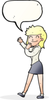 cartoon happy businesswoman with speech bubble png