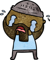 cartoon bearded man crying png