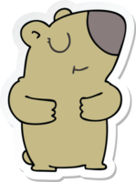 sticker of a quirky hand drawn cartoon bear png