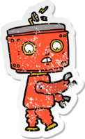 distressed sticker of a cartoon robot png