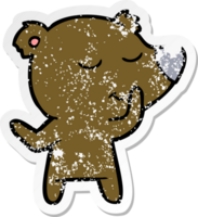 noodlijdende sticker van een happy cartoon beer png