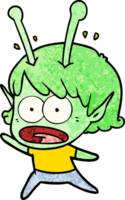 cartoon shocked alien girl png