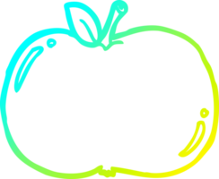 cold gradient line drawing of a cartoon apple png