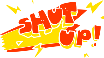 flat color illustration of shut up symbol png