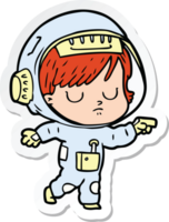 klistermärke av en tecknad astronautkvinna png