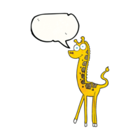 Hand Rede Blase texturiert Karikatur Giraffe png