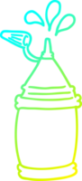 cold gradient line drawing of a cartoon ketchup bottle png