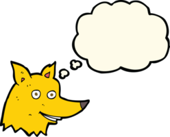 cartoon fox head with thought bubble png