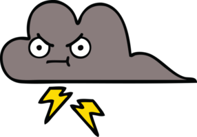 carino cartone animato di un' tempesta nube png