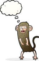 macaco louco de desenho animado com balão de pensamento png