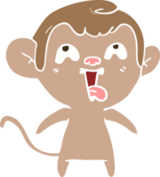 macaco de desenho animado de estilo de cor plana louco png