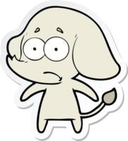 sticker of a cartoon unsure elephant png