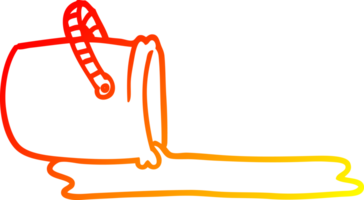 warm gradient line drawing of a cartoon bucket png