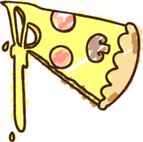 dibujo de tiza de rebanada de pizza png