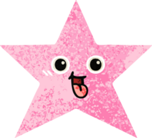 retro ilustração estilo desenho animado do uma Estrela peixe png