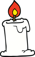 cartoon doodle candle burning png