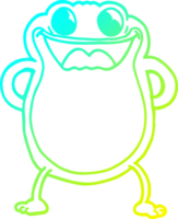 du froid pente ligne dessin de une dessin animé grenouille png