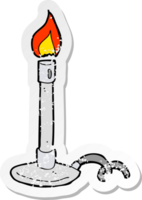 retro distressed sticker of a cartoon bunsen burner png