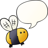 cartoon bee with speech bubble in smooth gradient style png