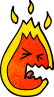 Cartoon-Doodle heiße wütende Flamme png