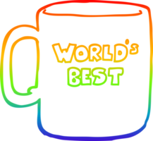 rainbow gradient line drawing of a worlds best mug png