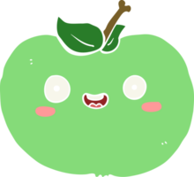 maçã de desenho animado de estilo de cor plana png