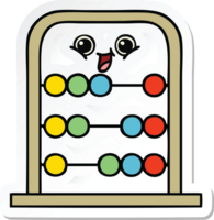 sticker of a cute cartoon abacus png