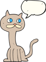 hand drawn comic book speech bubble cartoon cat png