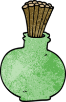 cartoon doodle reeds in vase png