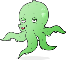 hand drawn cartoon octopus png