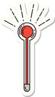 sticker of a tattoo style glass thermometer png