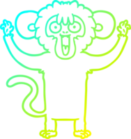 cold gradient line drawing of a caroton monkey png