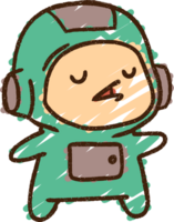 desenho de giz de astronauta png