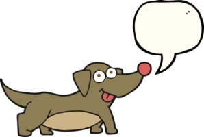 hand drawn speech bubble cartoon happy little dog png