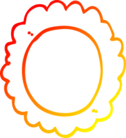 warm gradient line drawing of a cartoon flower png