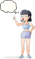 hand drawn thought bubble cartoon gym woman png