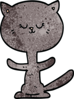 dessin animé doodle chat heureux png