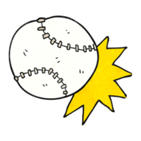 mão texturizado desenho animado beisebol bola png
