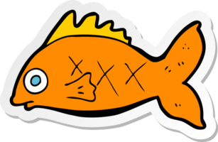 adesivo de um peixe de desenho animado png